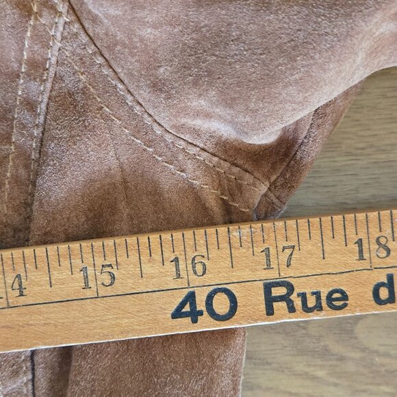 Vintage Vibe Brown Suede Genuine Leather jacket Small Petite - Picture 5 of 10